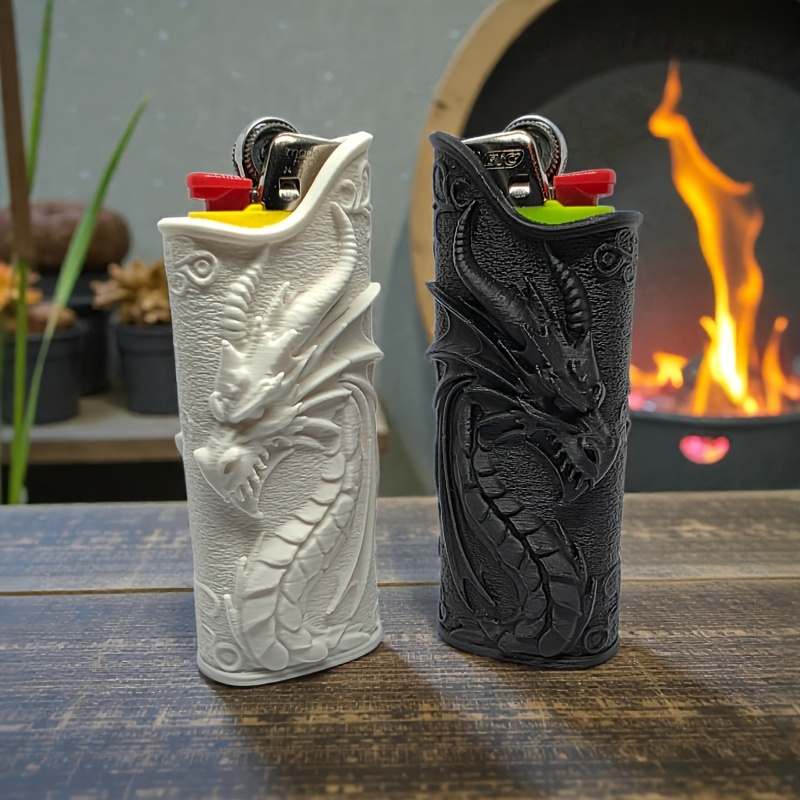 3D Printing Examples - Estuche para Encendedor con Dragón Gótico