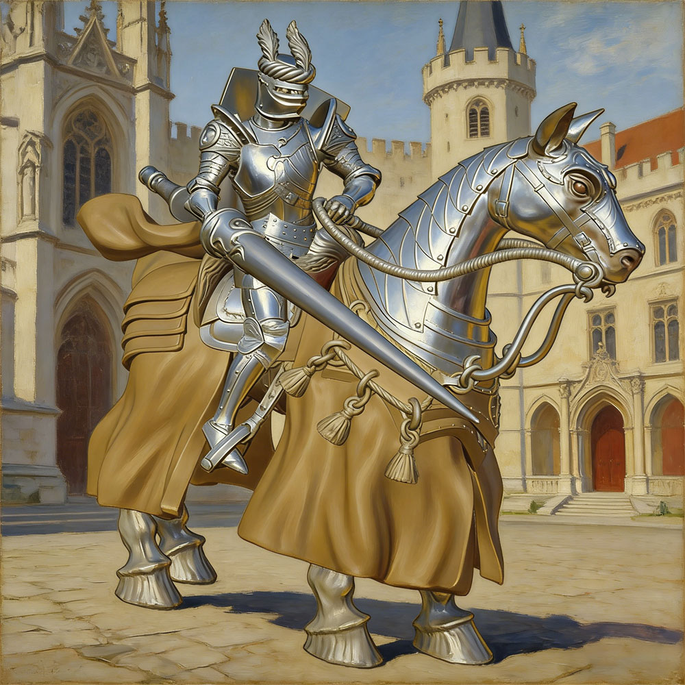 3D Printing Knight Armor - Adorno de escritorio 1/24, elegante modelo