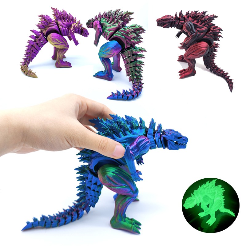 3D Printing Examples - Figura de Acción de Dinosaurio Musculoso