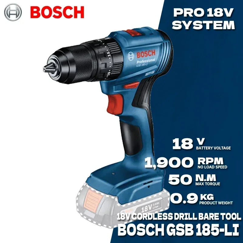Bosch Drill Gsb 18V - Taladro percutor inalámbrico sin escobillas BOSCH