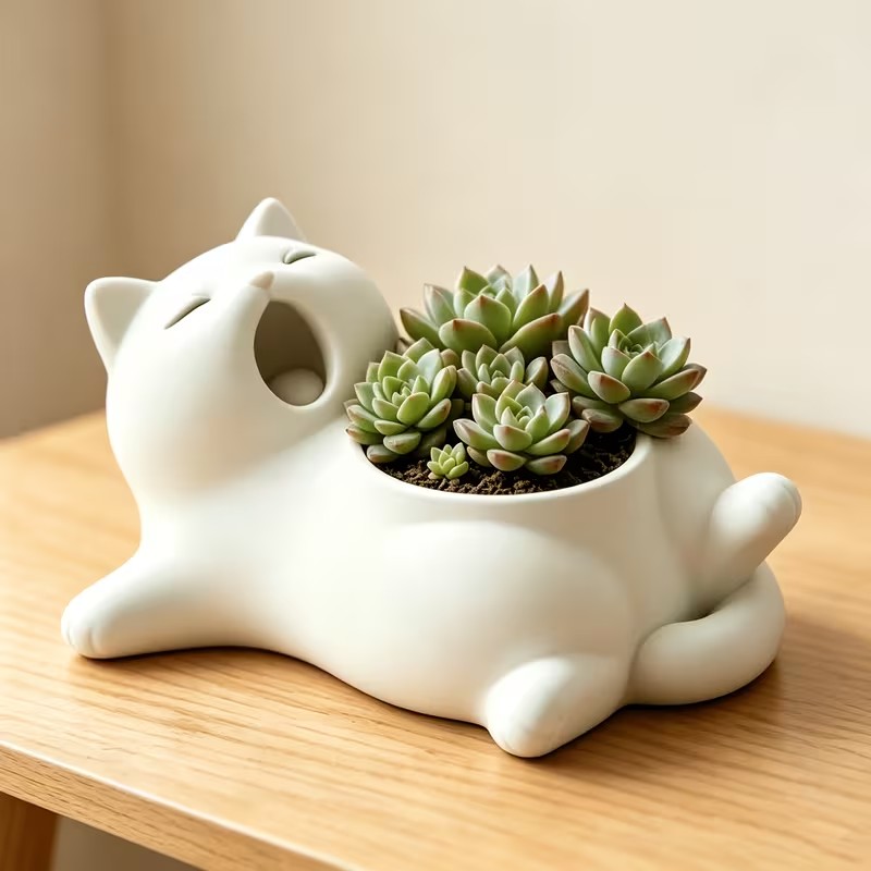 Maceta con Diseño 3D de Gato B - 3D Printing Pot reseña y precio